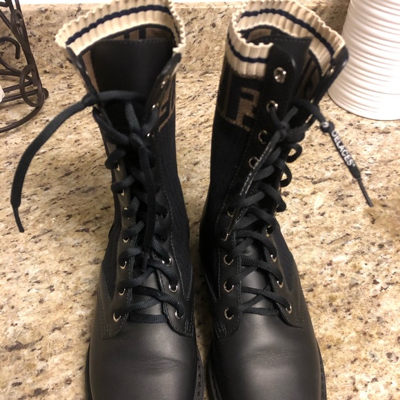 Fendi Rockoko Chelsea Sock Combat Boot 